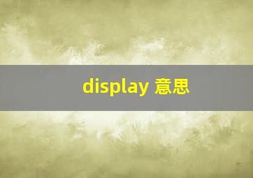 display 意思